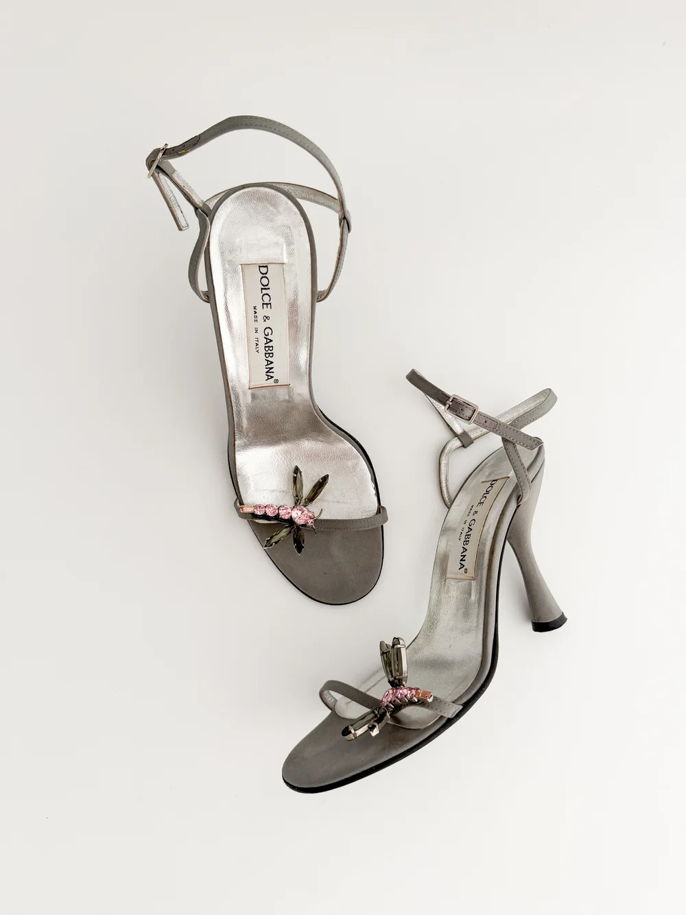 Dolce & Gabbana Vintage 1990's Dragonfly Rhinestone Sandal Heels